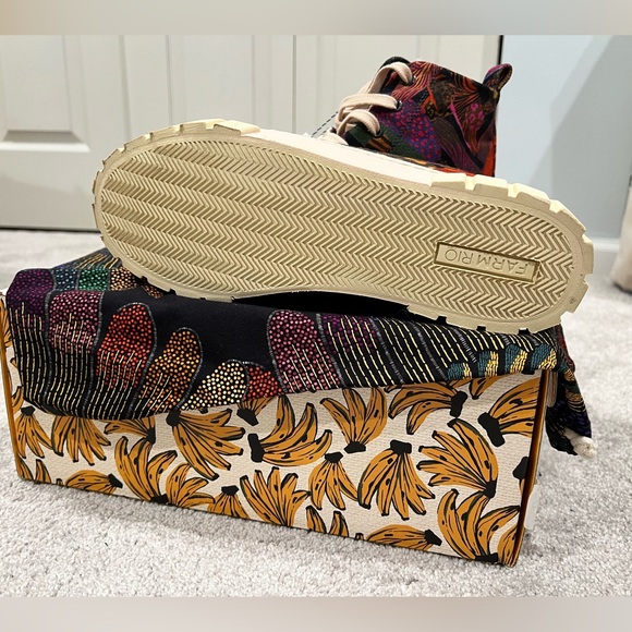 NWT Farm Rio Black Leopard Mushroom Flatform Sneaker - Picture 5 of 6